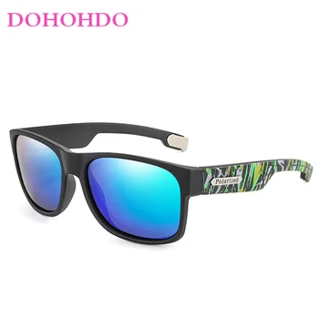 Модные Квадратные мужские поляризованные солнцезащитные очки DOHOHDO UV400, Женские зеркальные очки для вождения, Модные очки для улицы, Ретро-винтажные очки