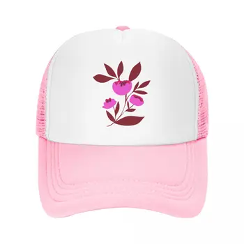 Ярко-розовые цветы пиона на синей бейсболке New In The Hat Роскошная Брендовая шляпа дерби Мужская Шляпа Роскошная Женская
