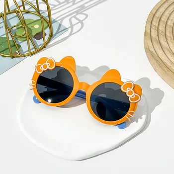Новые Детские Милые Солнцезащитные Очки Baby's New Bow Модный Солнцезащитный Козырек Солнцезащитные Очки Summer Girl Cat Kitty Eyewear Kids Cute Oculos