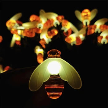 Водонепроницаемый IP65 20 милых светодиодных ламп Honeybee, 8 режимов, сказочный декоративный светильник для свадьбы на открытом воздухе, дома, в садах, на вечеринке во внутреннем дворике