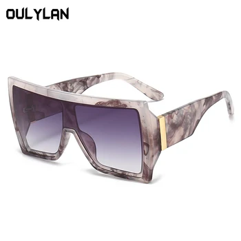 Квадратные Солнцезащитные очки OULYLAN в стиле панк, Мужские Спортивные очки, Винтажный бренд, Дизайнерские Солнцезащитные Очки для вождения, Женские Винтажные Очки большого размера