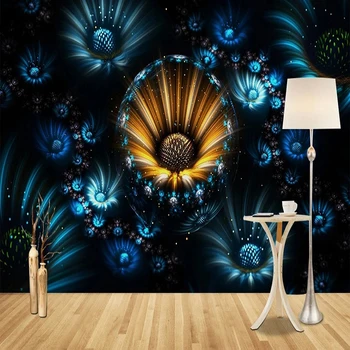 Пользовательские настенные обои Европейский Современный Абстрактный Простой Синий Демон Настенная Живопись Мода Гостиная Домашний Декор 3D Обои