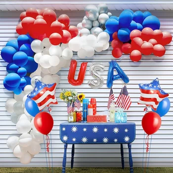 Воздушные шары с американским флагом, Фольгированный баллон в форме пентаграммы США для украшения вечеринки 4 июля в честь Дня Независимости, Латексные воздушные шары, декор