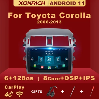 6 ГБ оперативной ПАМЯТИ 128 ГБ ПЗУ Android 11 Автомобильный Радиоплеер Для Toyota Corolla E140 E150 2006-2013 GPS Навигация Carplay DSP AI Голосовое Управление