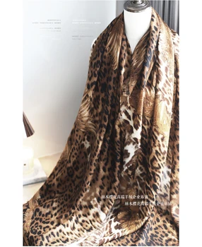 100% шерстяной шарф женский классический с леопардовым принтом, тонкая большая шаль four seasons, прямоугольный шерстяной шарф женский из мериноса