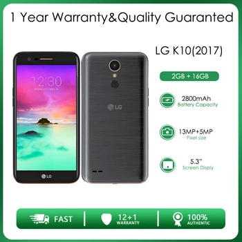 LG K10 (2017) 2 ГБ + 16 ГБ 13-мегапиксельная камера восстановлена-Оригинальный разблокированный телефон с 5,3-дюймовым Wi-Fi, дешевый сотовый телефон, бесплатная доставка