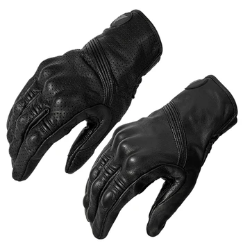 Летние мотоциклетные перчатки, мужские кожаные перчатки для мотокросса, перчатки для мотоциклистов в стиле ретро, перчатки для езды на мотоцикле, винтажные аксессуары для мотоциклистов