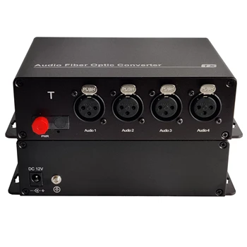 Расширители Волоконно-оптического Медиаконвертера с 4 Каналами Сбалансированного Аудио, XLR-сбалансированный Звук по Оптическому волокну